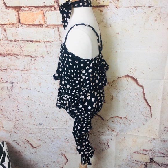 NWT Black 2PC Sweetheart Polka Dot Jumpsuit Set - Picture 14 of 14